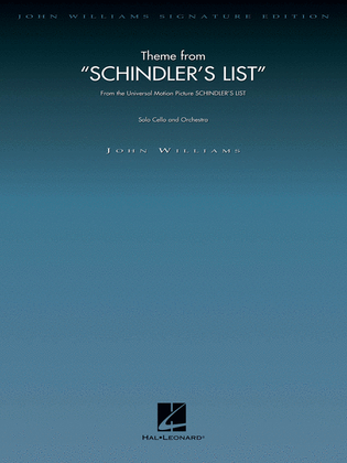 Book cover for Theme from Schindler's List (Cello and Orchestra)