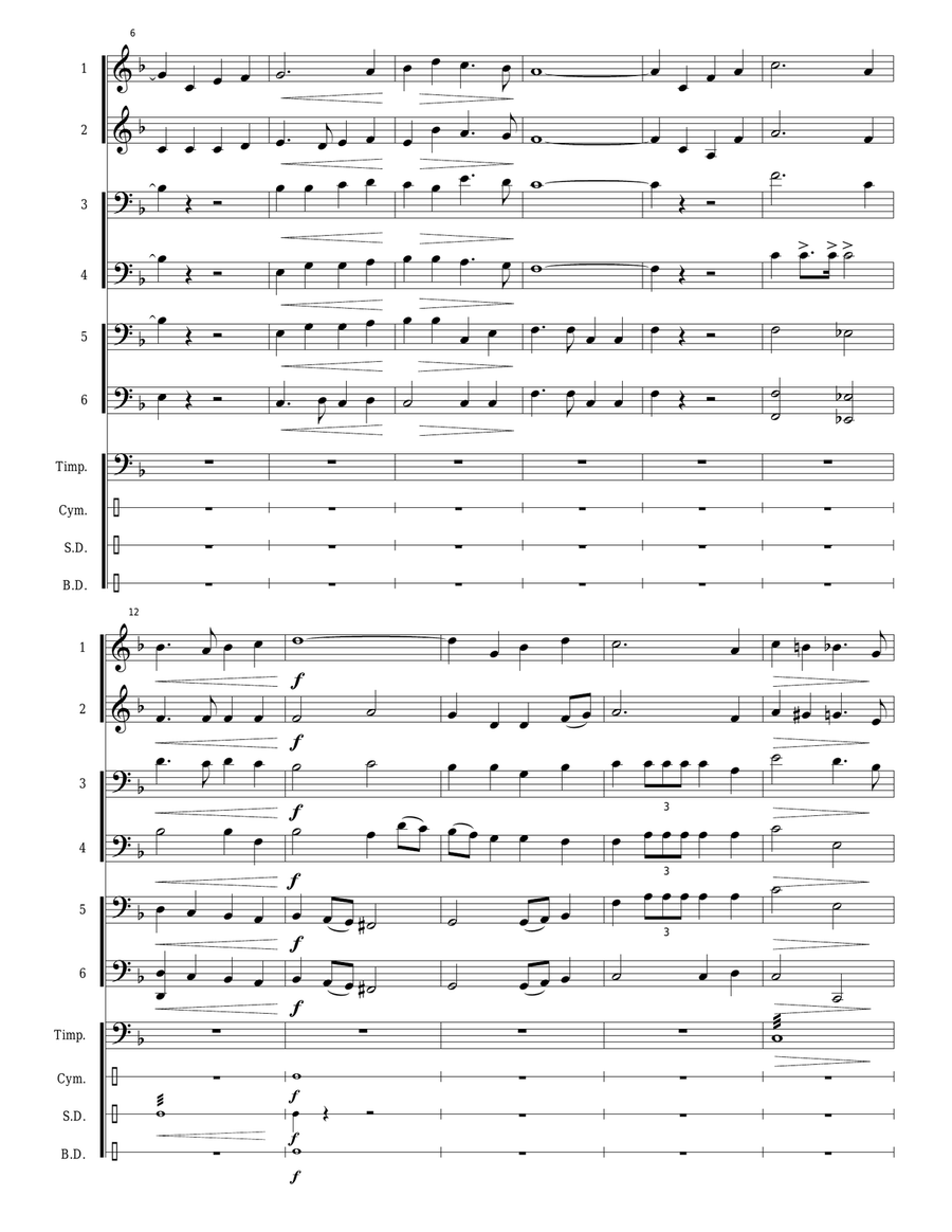 Malaysia National Anthem: Negaraku (My Country) Large Ensemble scores gallery preview page 5