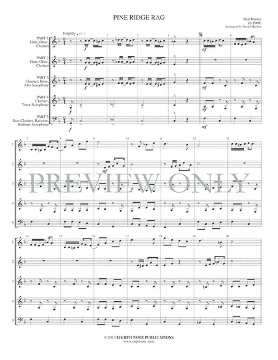 Pine Ridge Rag Pine Ridge Rag Woodwind Ensemble scores gallery preview page 3