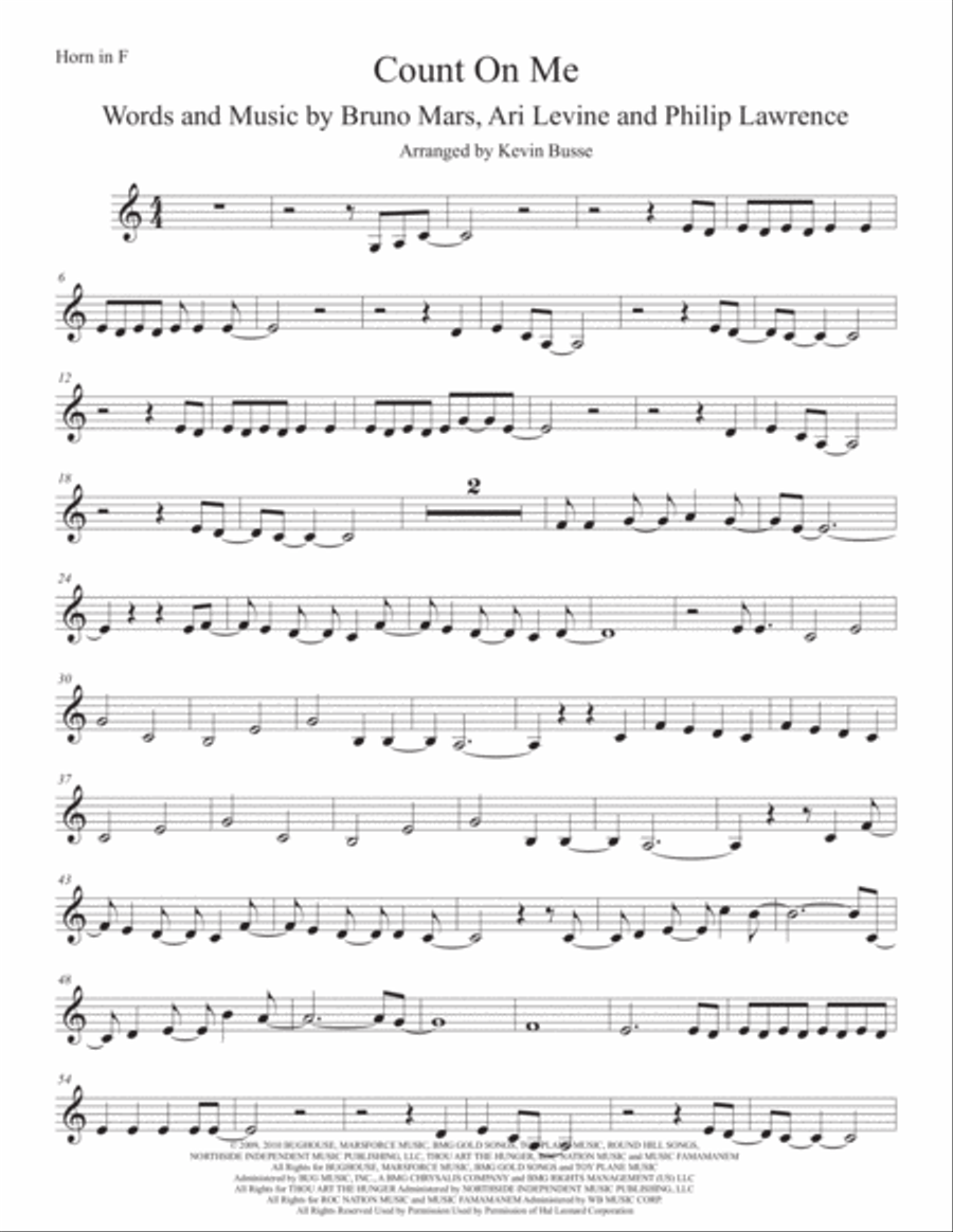 Count On Me Count On Me Horn Solo scores gallery preview page 1