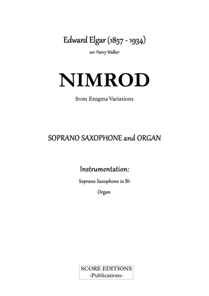 Elgar – Nimrod (for Soprano Saxophone and Organ)