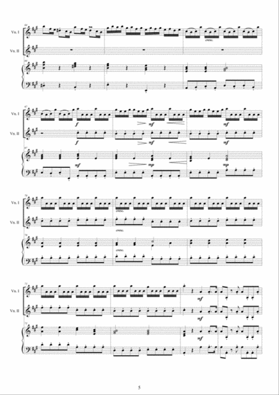 Vivaldi - Violin Concerto No.5 in A major RV 519 Op.3 for Two Violins and Piano Violin Solo scores gallery preview page 5