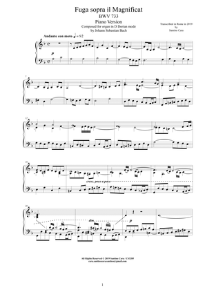 Book cover for Bach - Fuga sopra il Magnificat - BWV 733 - Piano version