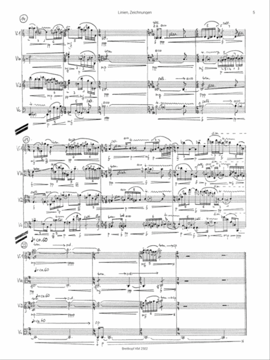 Linien, Zeichnungen String Quartet scores gallery preview page 3