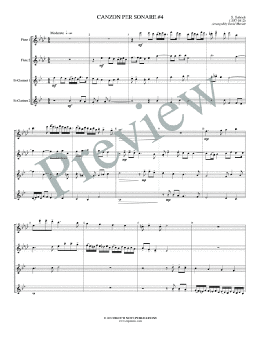 Canzon per Sonare #4 Canzon per Sonare #4 Woodwind Quartet scores gallery preview page 3