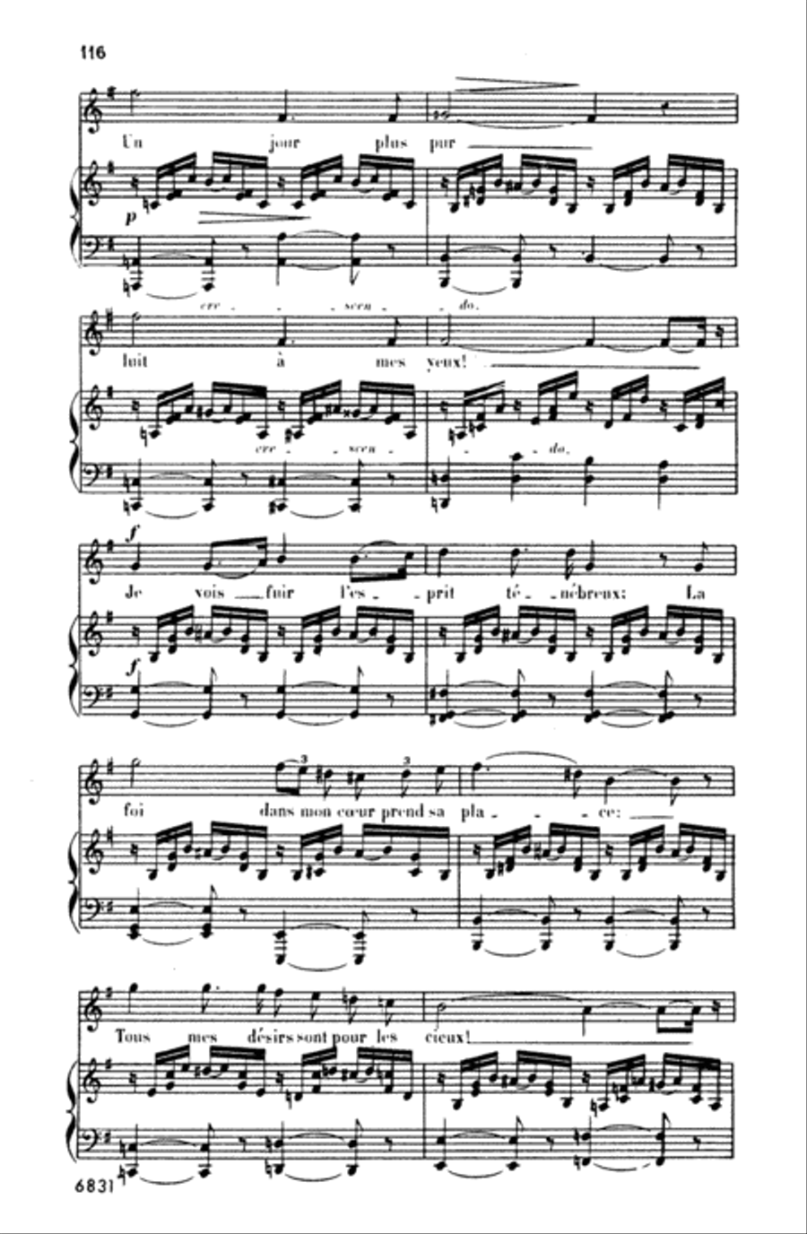 Bizet: Twenty Melodies-- Soprano or Tenor (French) Voice scores gallery preview page 4