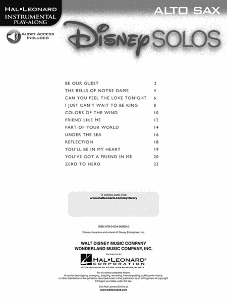 Disney Solos for Alto Sax image number null
