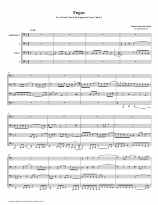 Fugue 14 from Well-Tempered Clavier, Book 1 (Euphonium-Tuba Quartet)