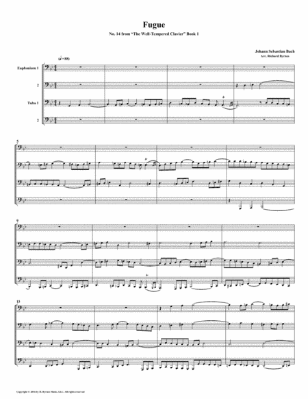 Fugue 14 from Well-Tempered Clavier, Book 1 (Euphonium-Tuba Quartet) image number null