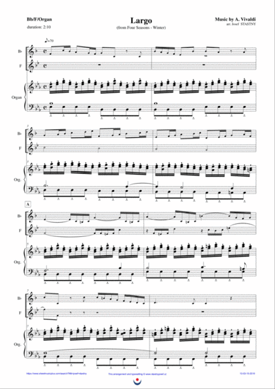 Four Seasons - Winter (Largo) Large Ensemble scores gallery preview page 1