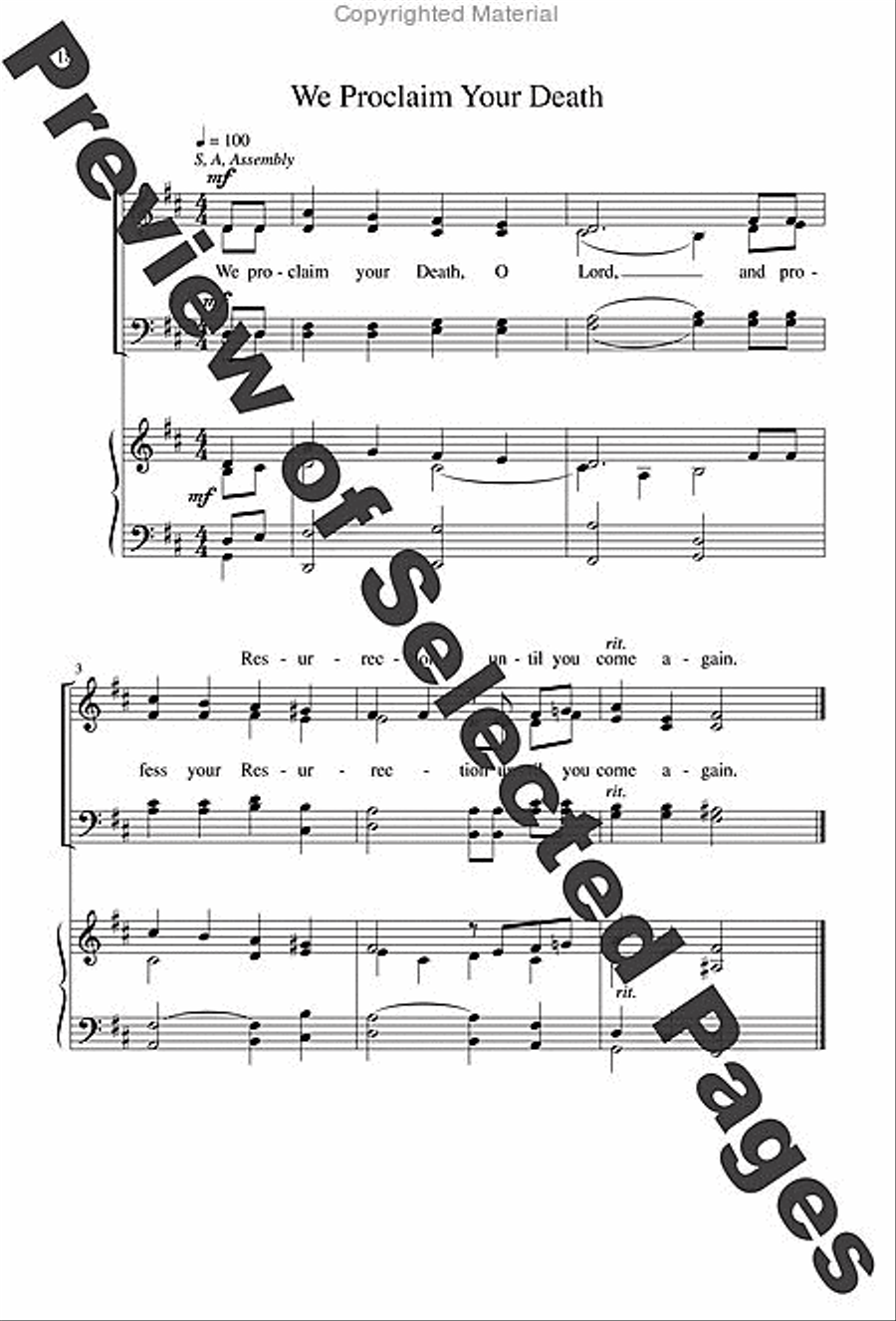 Mass for a Servant Church - Choral / Accompaniment edition 4-Part scores gallery preview page 11