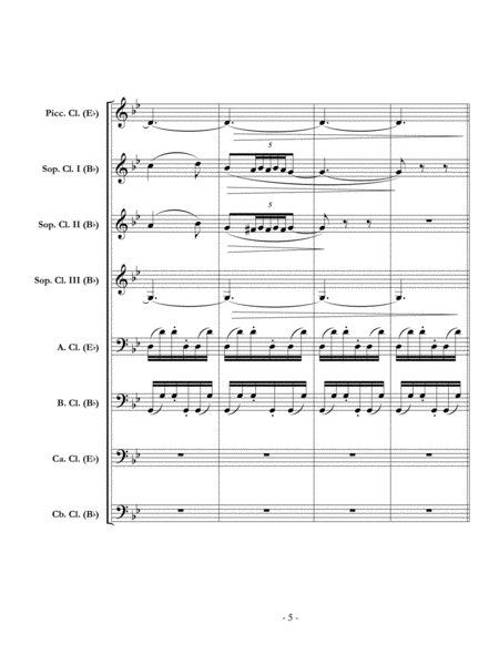 Nutcracker Suite, Mvt. V "Arabian Dance" for clarinet choir (full score & set of parts) image number null