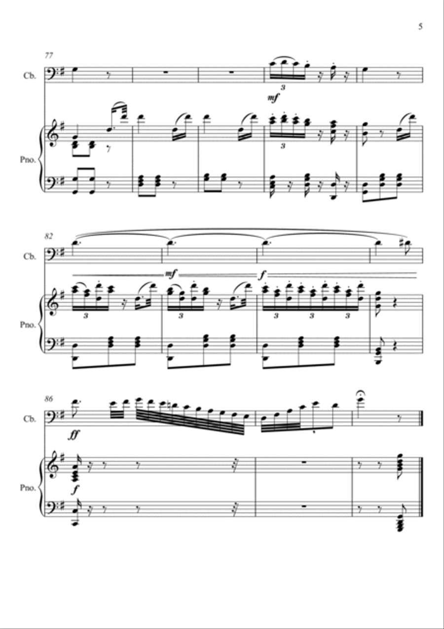 Giuseppe Verdi - La donna e mobile (Rigoletto) Double Bass - G Key String Duet scores gallery preview page 5