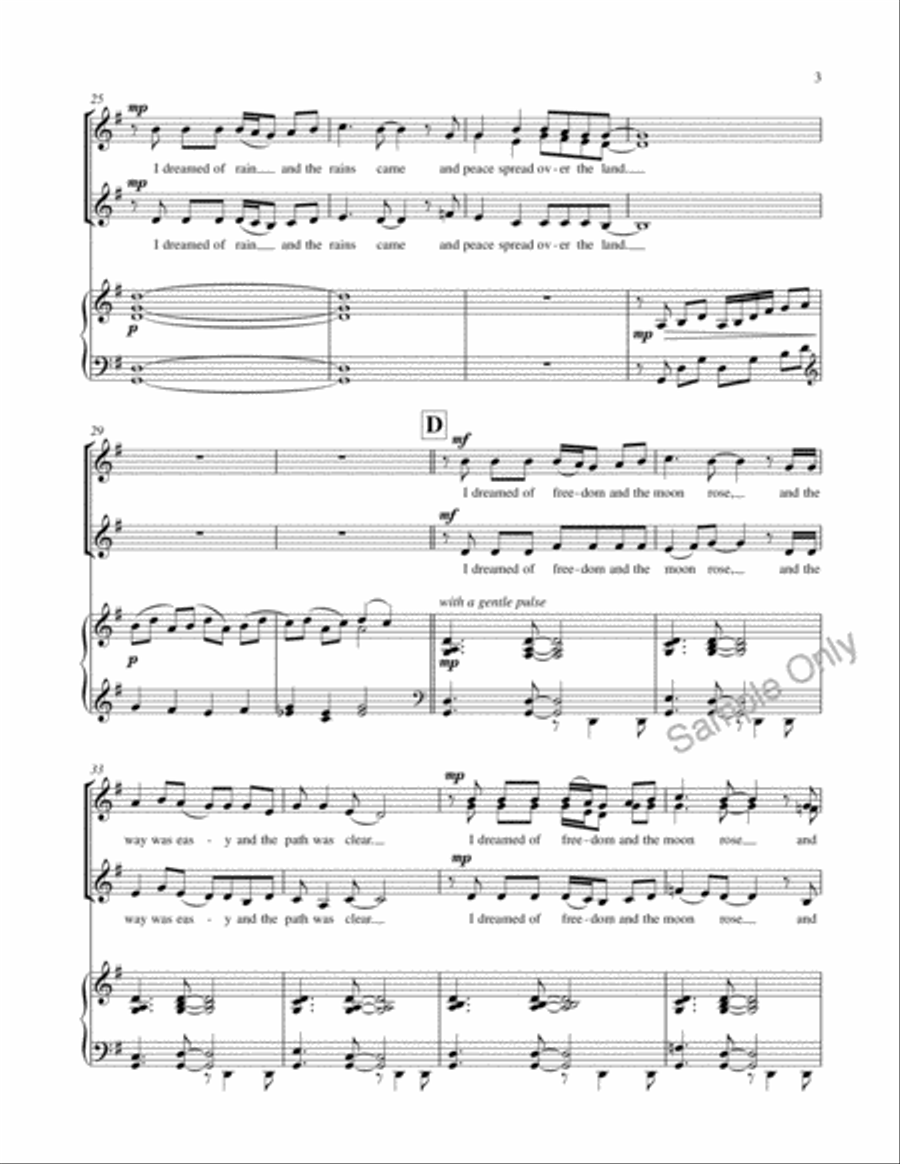 I Dreamed Of Rain SSA scores gallery preview page 5