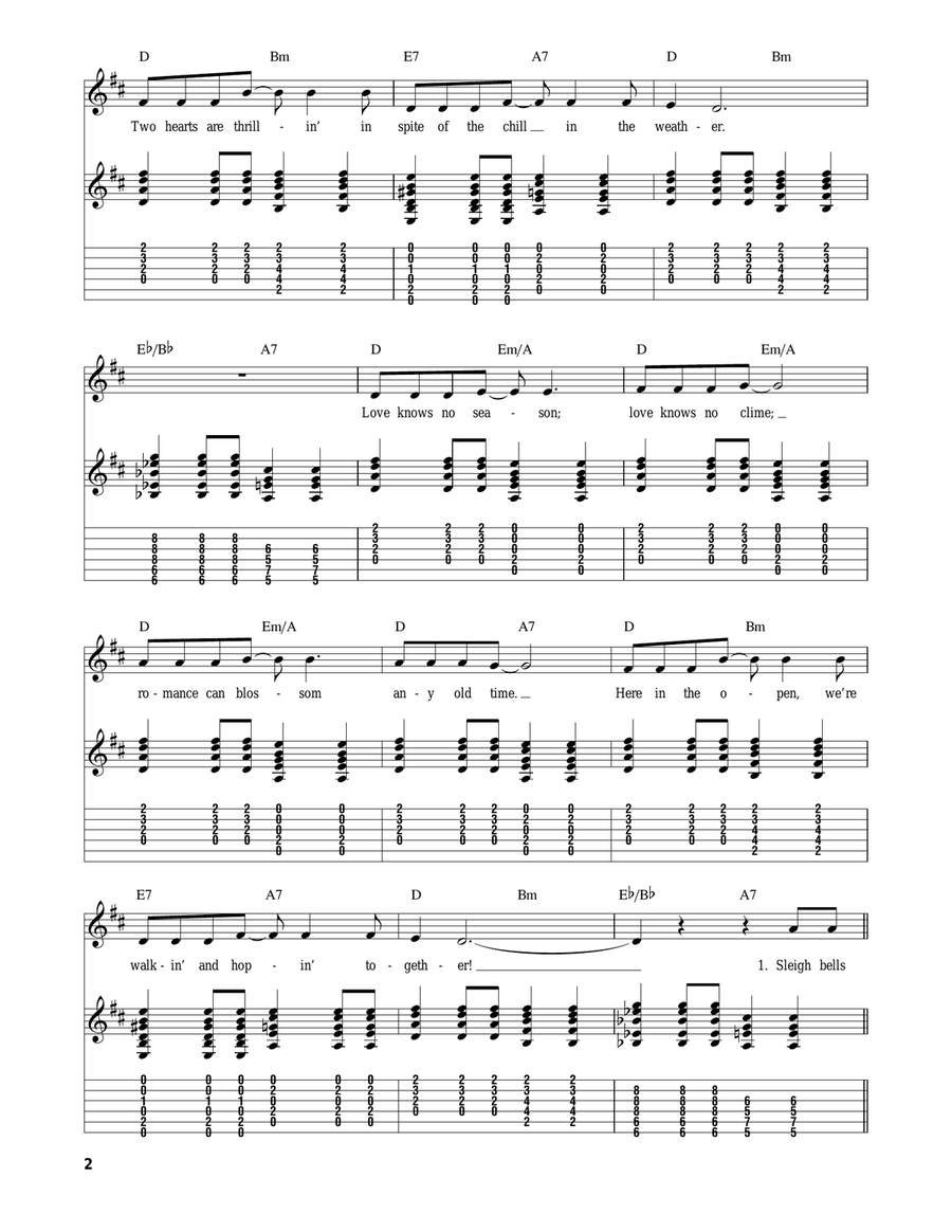 Winter Wonderland Guitar Tablature scores gallery preview page 2