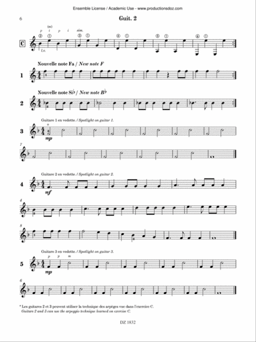 Ma guitare, mon band (guit. 2) vol. 2 Classical Guitar scores gallery preview page 6