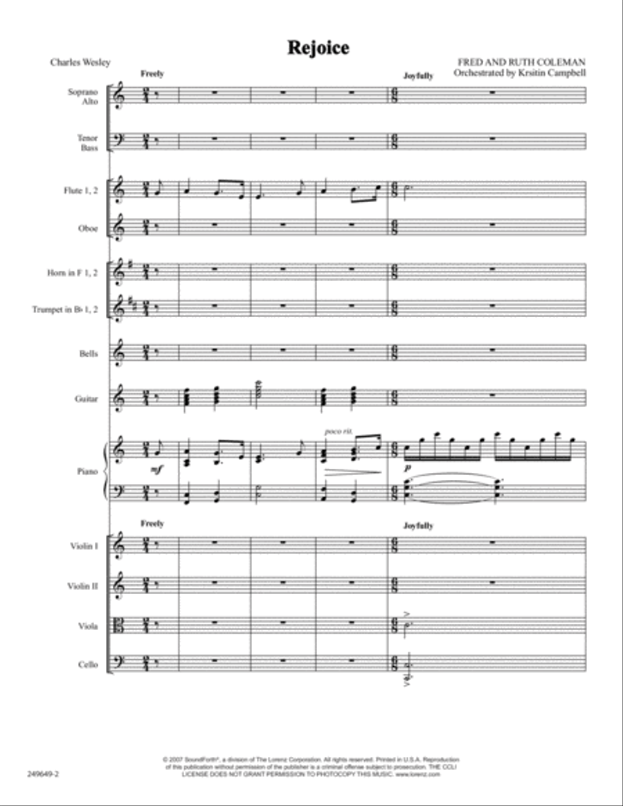 Rejoice, the Lord Is King - Orchestral Score and Parts