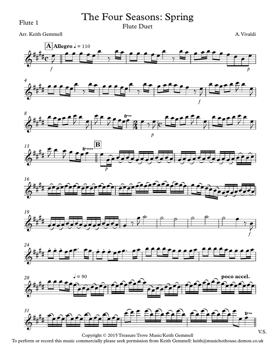 The Four Seasons (Spring): Flute Duet Flute Duet scores gallery preview page 4