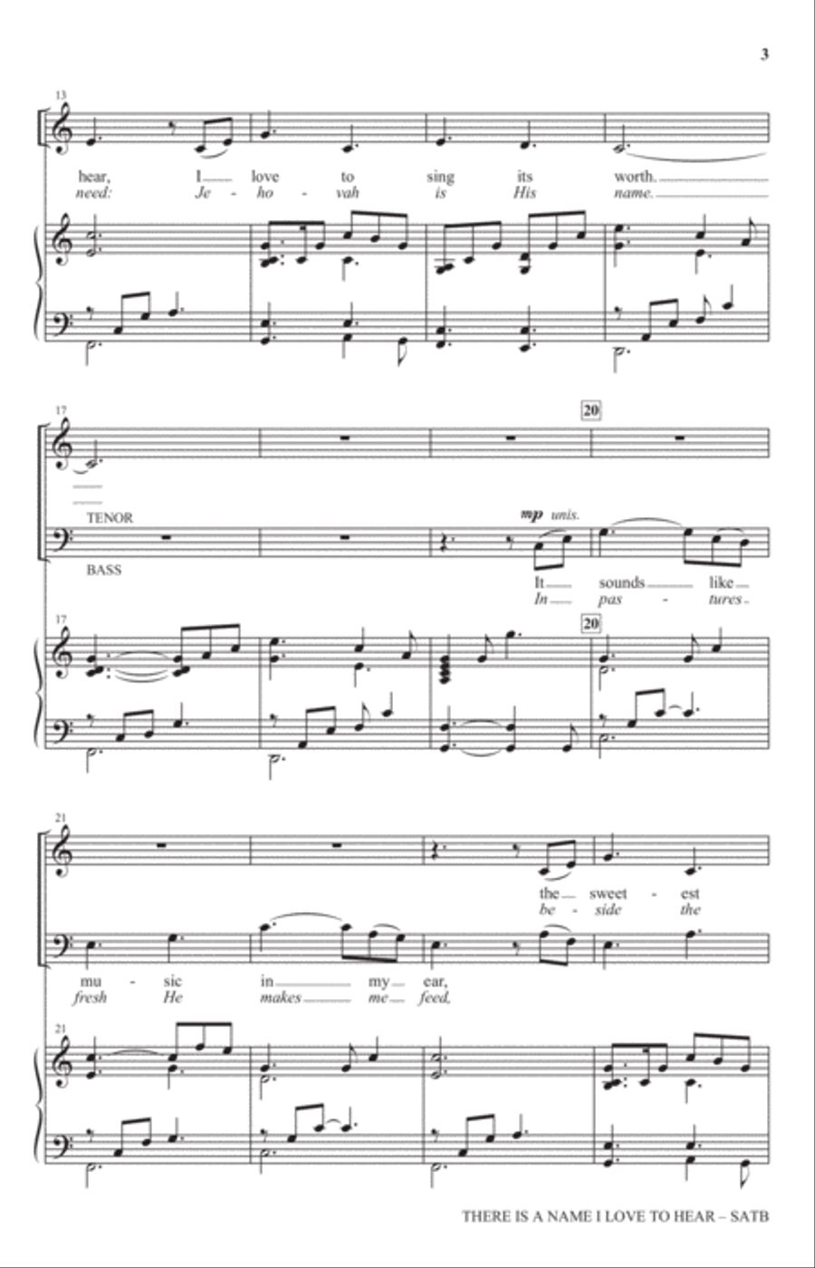 There Is A Name I Love To Hear 4-Part scores gallery preview page 2