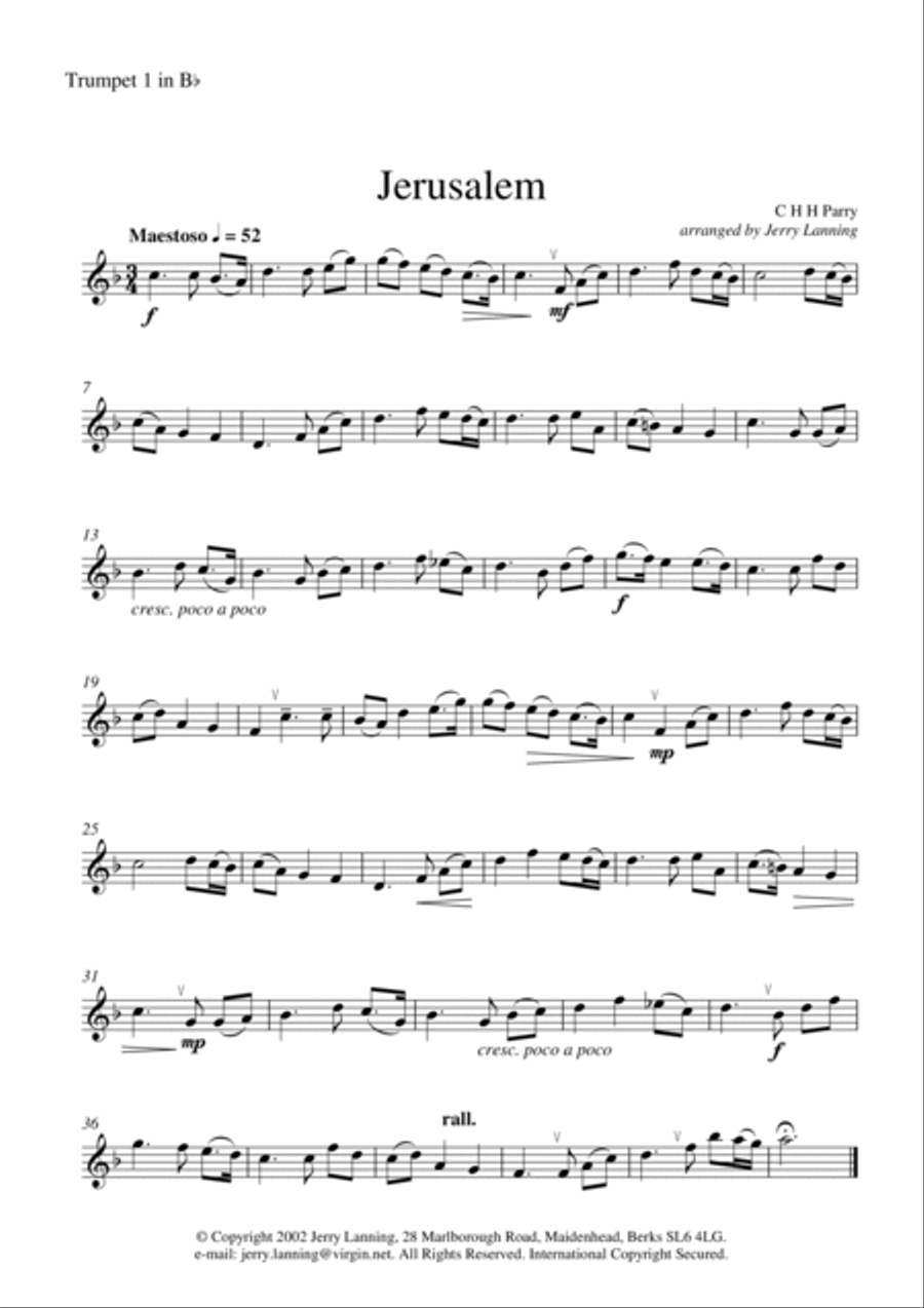 Jerusalem (Parry) for brass quintet Brass Quintet scores gallery preview page 4