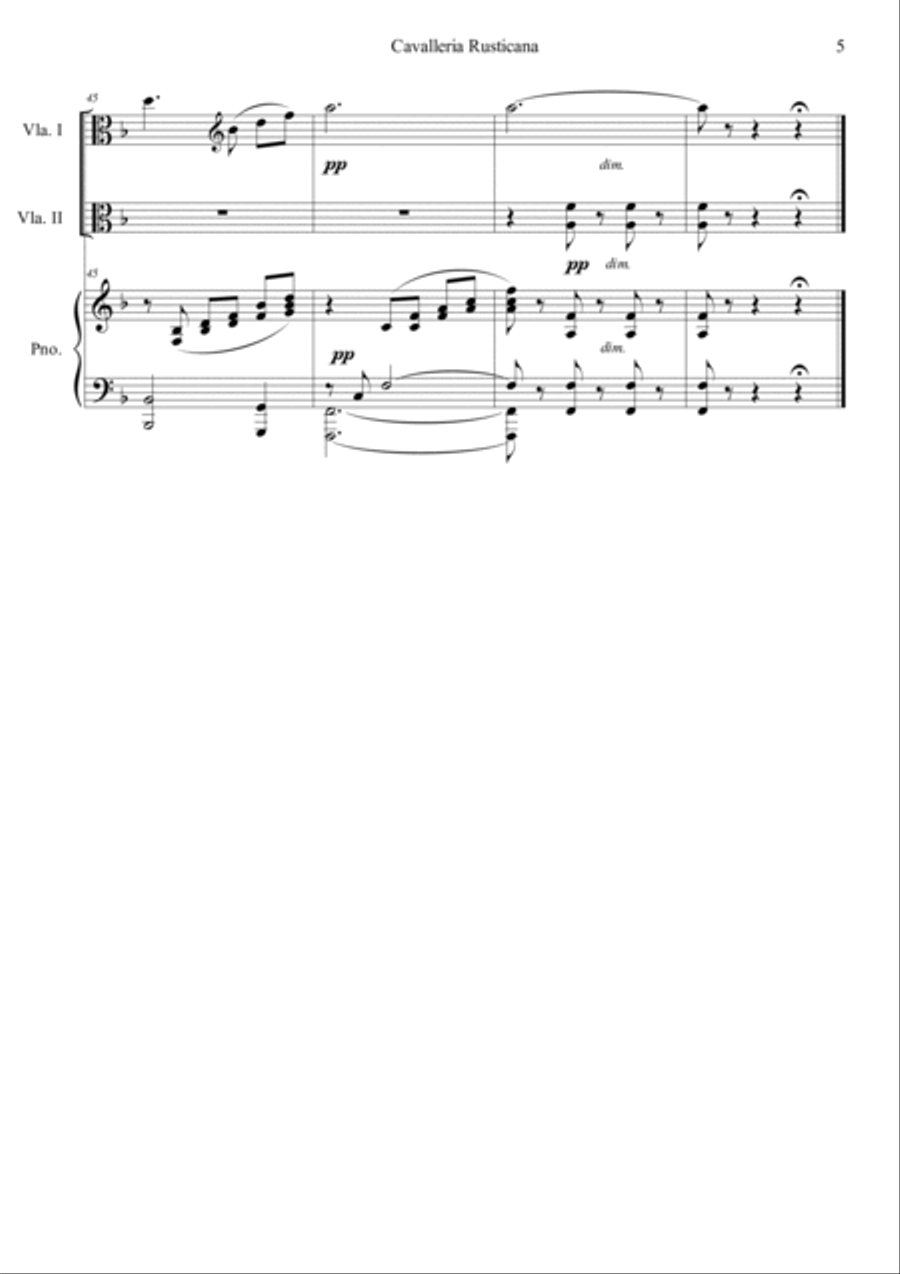 Cavalleria Rusticana Cavalleria Rusticana Viola scores gallery preview page 5