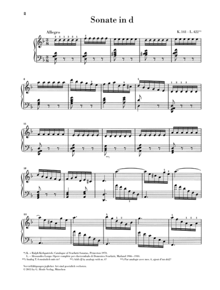 Piano Sonata in D Minor (Toccata) K. 141, L. 422