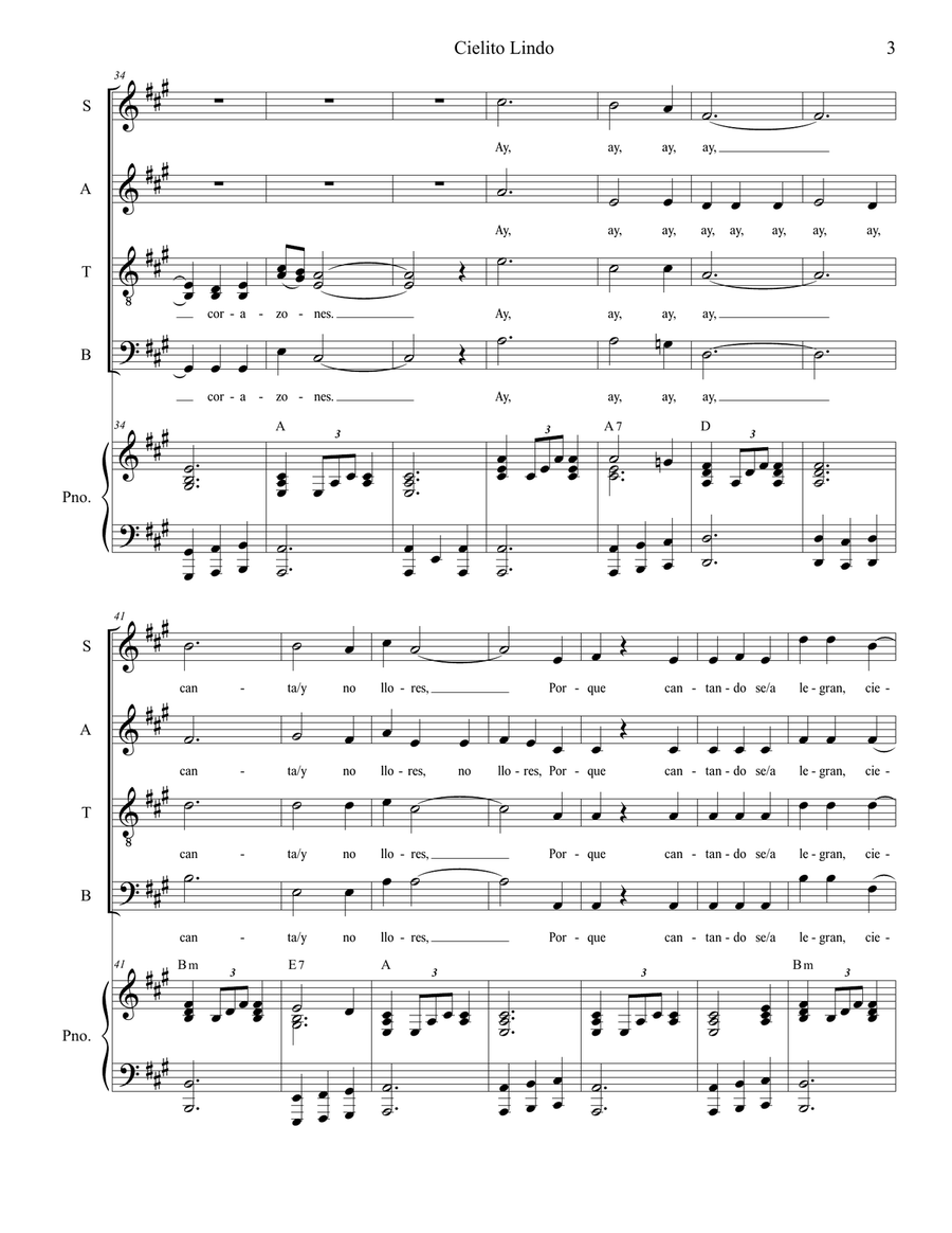 Cielito Lindo 4-Part scores gallery preview page 4