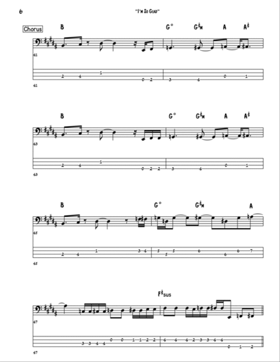 I'm So Glad I'm So Glad Bass Guitar scores gallery preview page 6