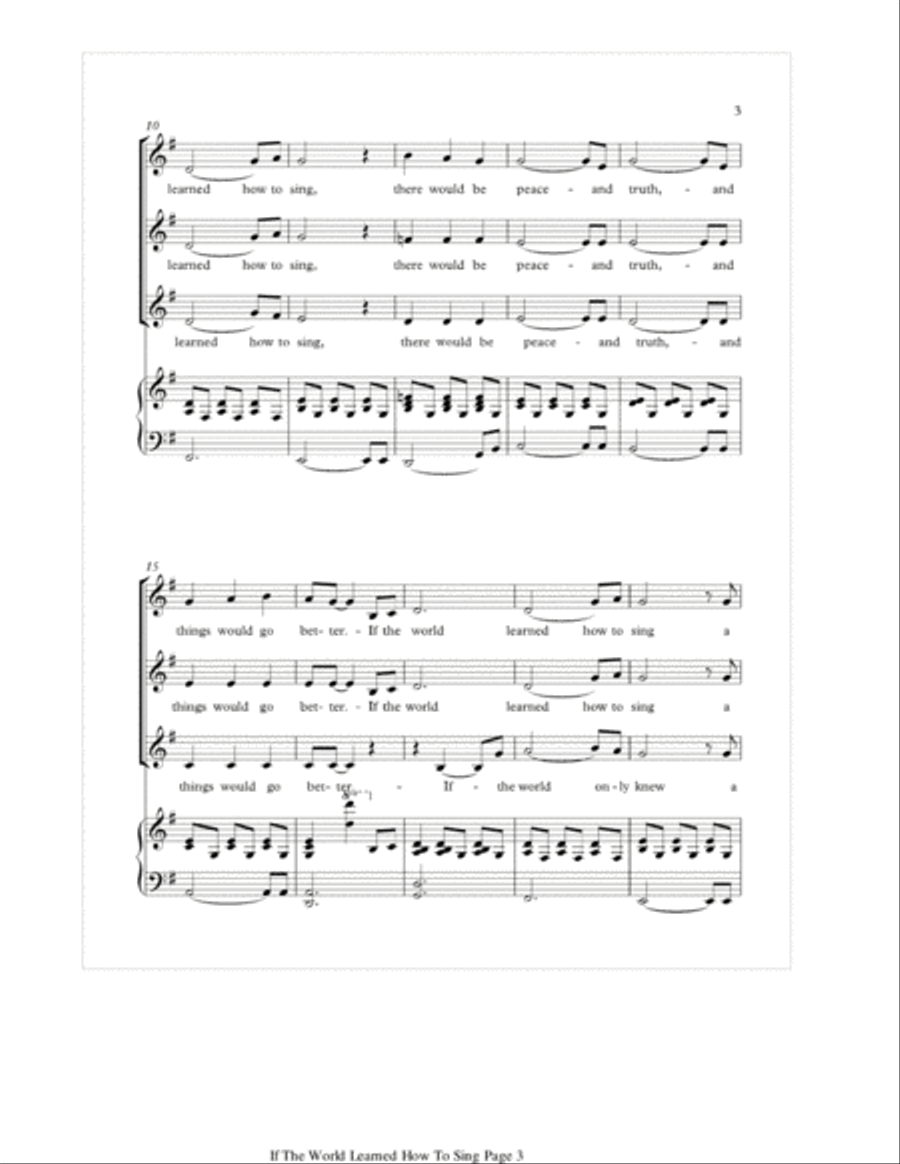 If The World Learned How To Sing SSA scores gallery preview page 3