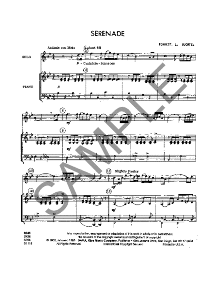 Serenade Clarinet Solo scores gallery preview page 2
