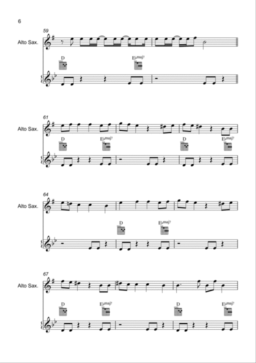 Unholy Alto Saxophone scores gallery preview page 6