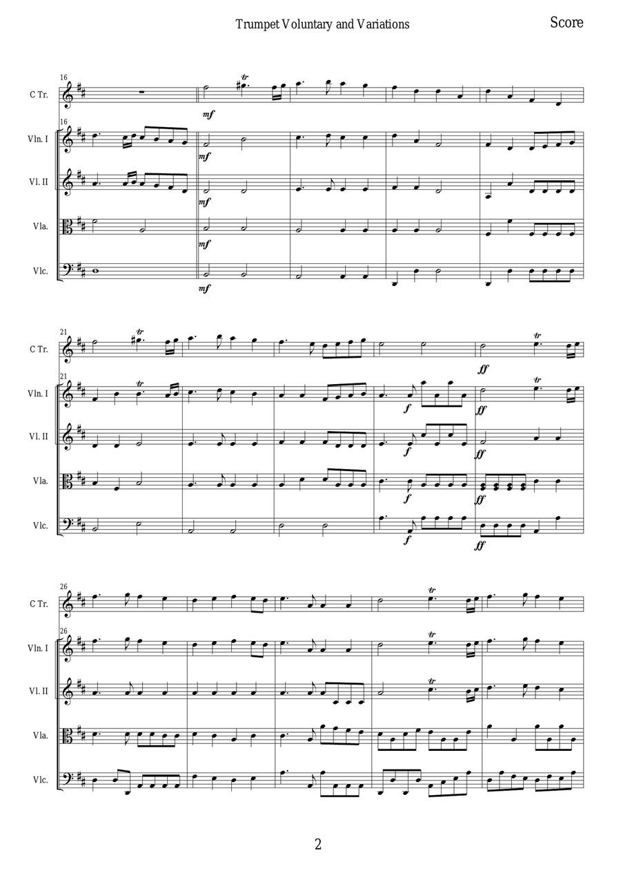 Trumpet Voluntary (The Prince of Denmark's March) String Orchestra scores gallery preview page 2