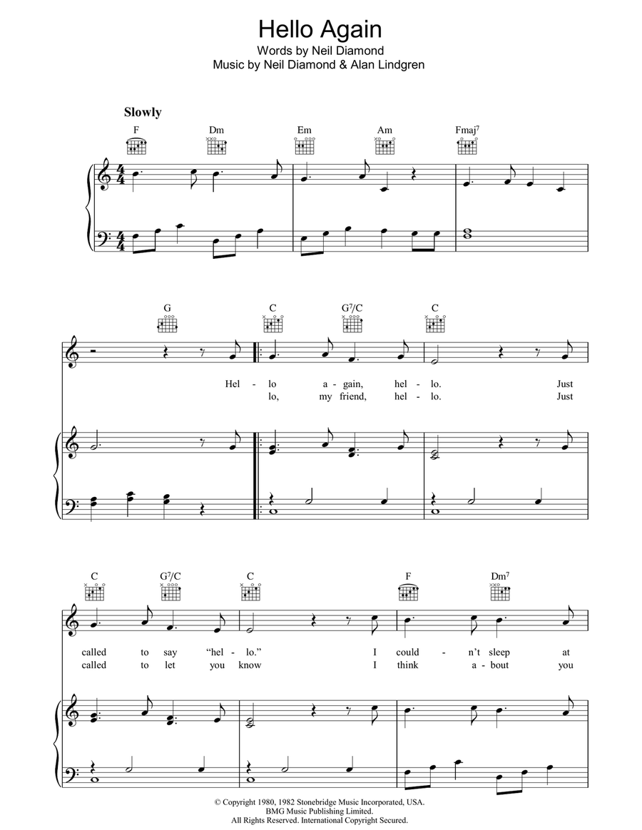 Hello Again Guitar scores gallery preview page 1