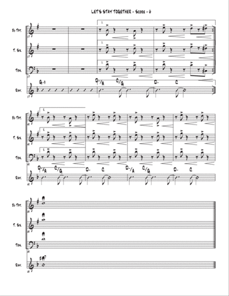 Let's Stay Together Tenor Saxophone scores gallery preview page 6