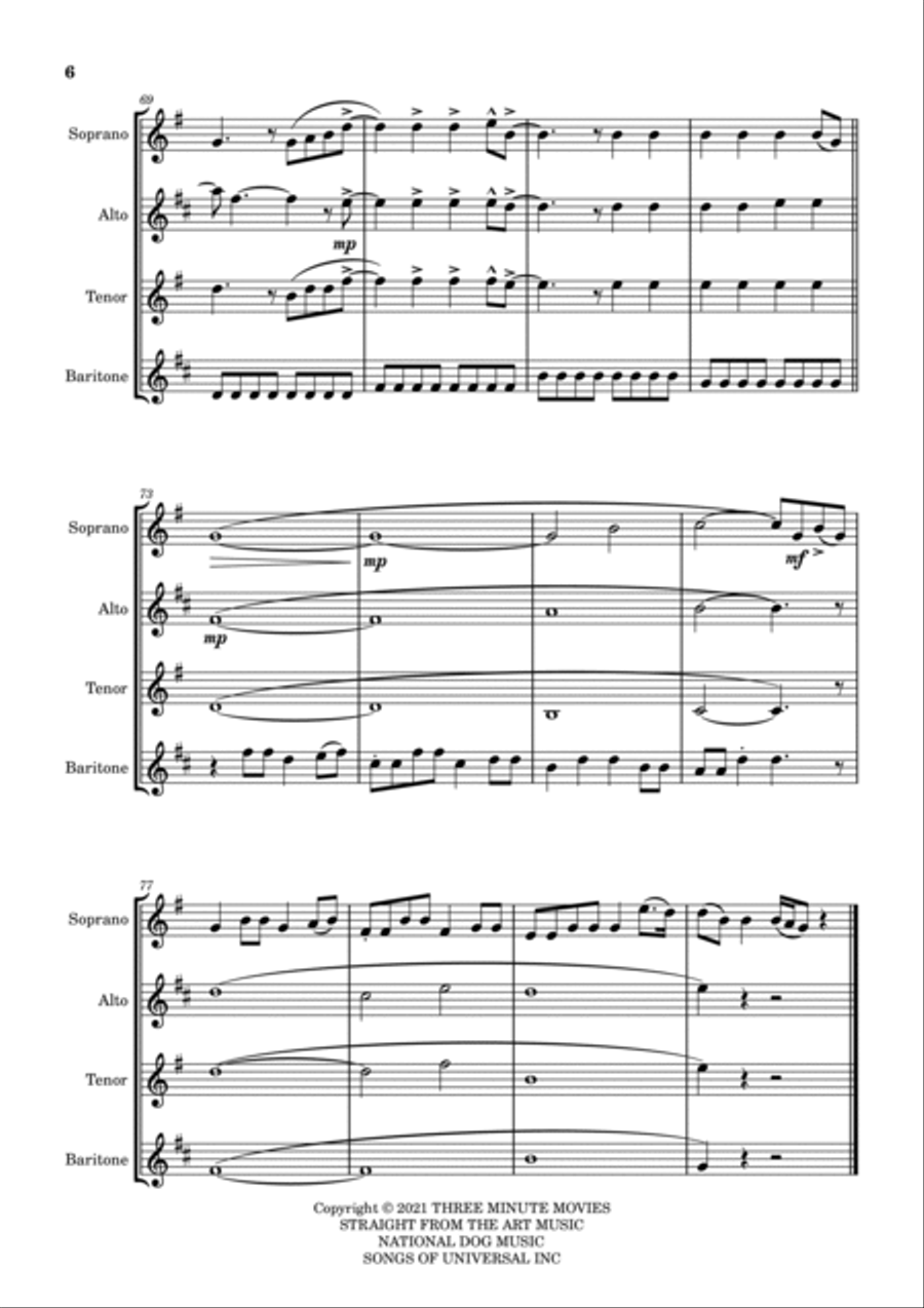 Abcdefu - Score Only Woodwind Quartet scores gallery preview page 6
