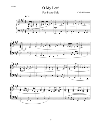 O My Lord (For Piano Solo)For Piano Solo)