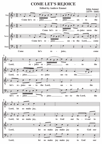 Come Let's Rejoice A Cappella SATB image number null