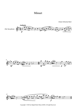 Book cover for Minuet (In D Minor) - Johann Sebastian Bach (Alto Sax)
