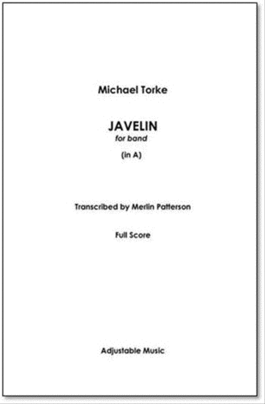 Javelin - for band, in A (conductor's score) Concert Band scores gallery preview page 1
