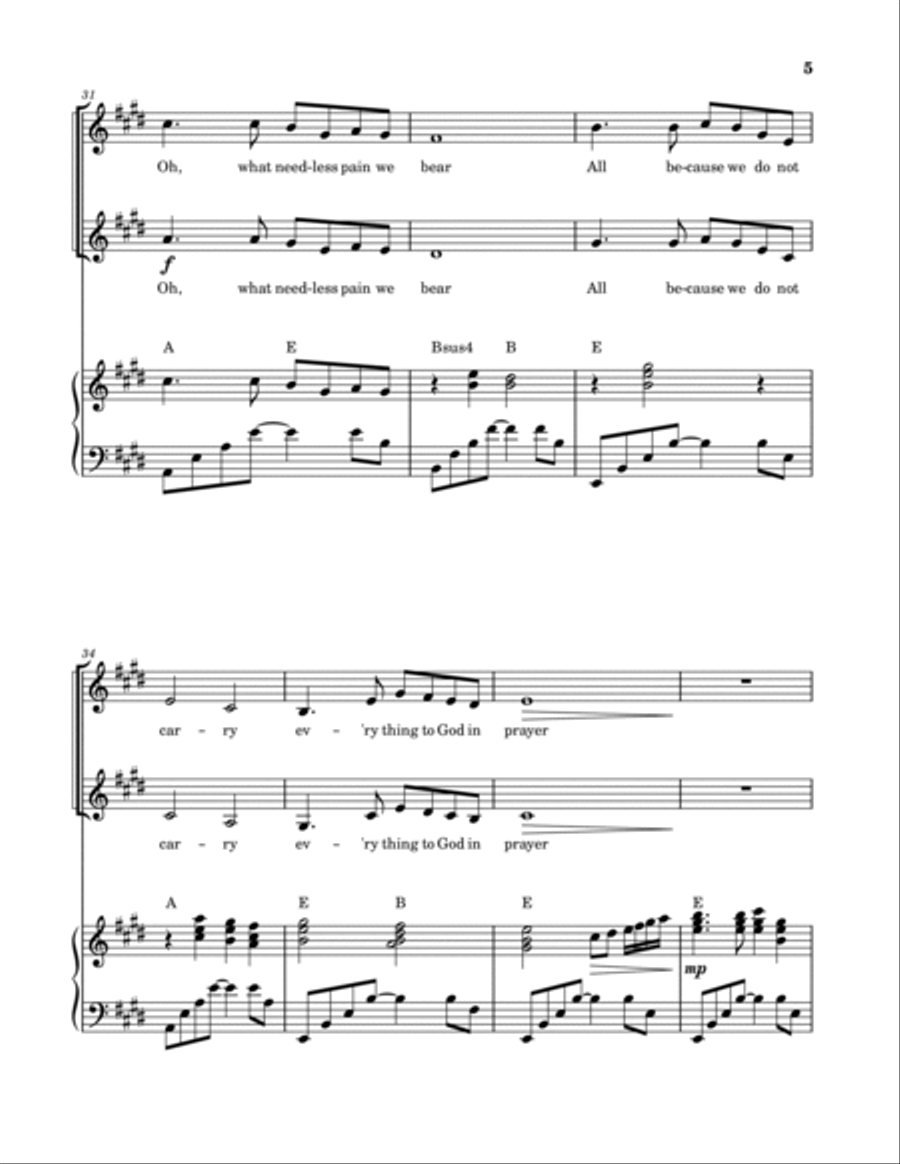 What A Friend We Have In Jesus (2-Part Choir) 2-Part scores gallery preview page 5