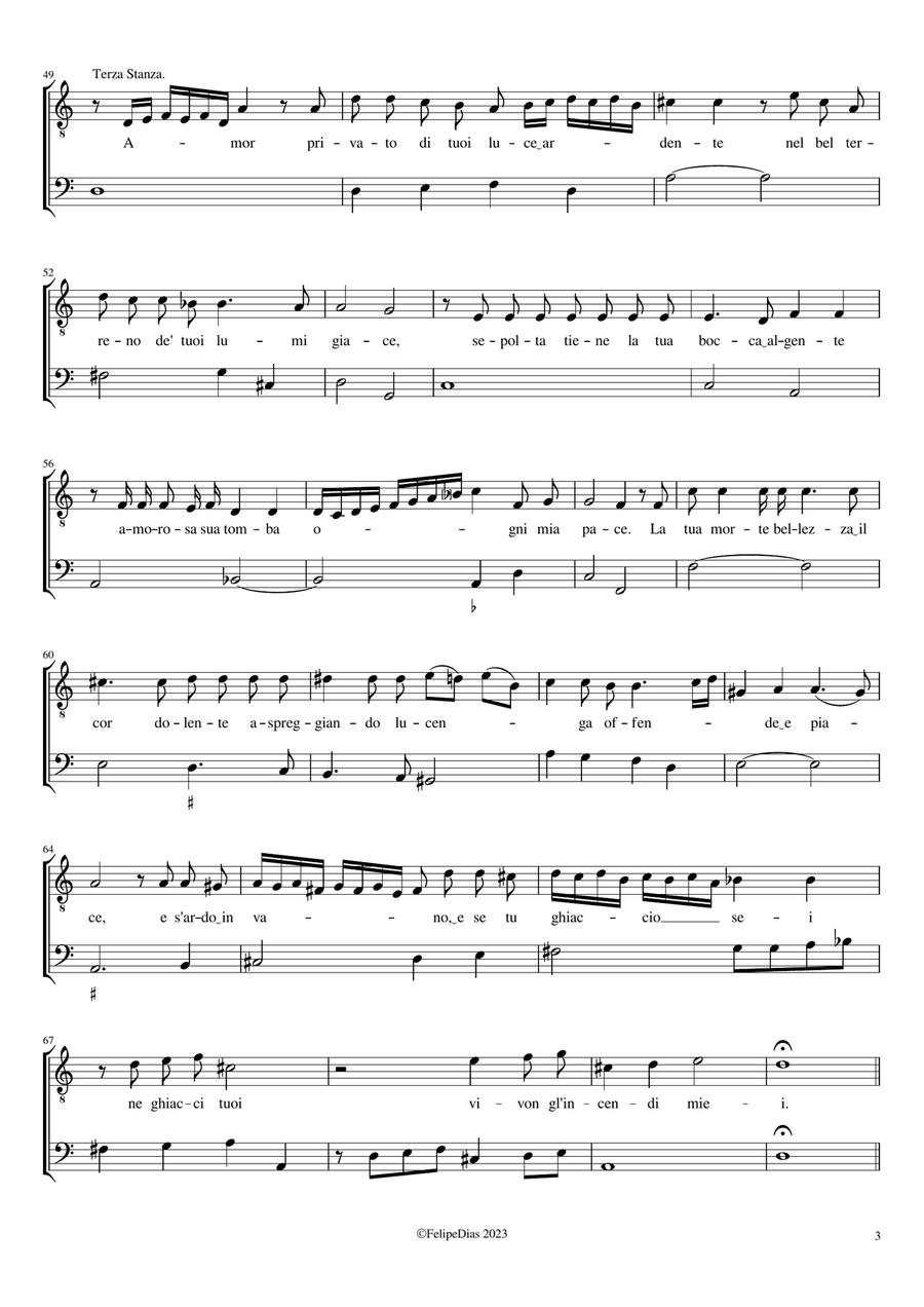 Le lagrime d'Erminia (La bella Erminia, sconsolata amante) High Voice scores gallery preview page 3