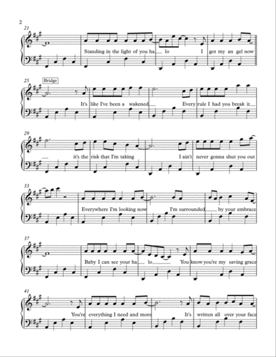 Halo Piano Solo scores gallery preview page 2