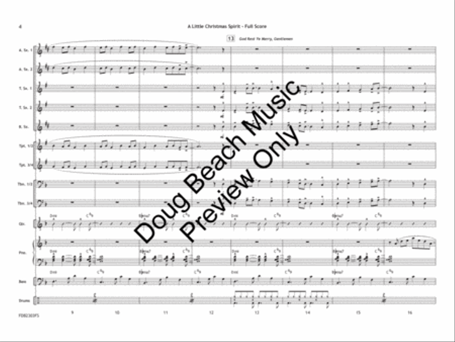 A Little Christmas Spirit (Score) Jazz Ensemble scores gallery preview page 5