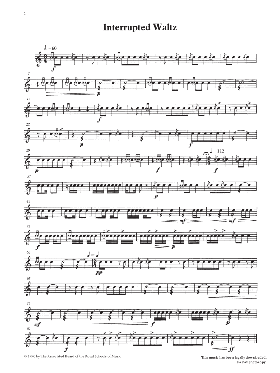 Interrupted Waltz from Graded Music for Snare Drum, Book II Percussion scores gallery preview page 1
