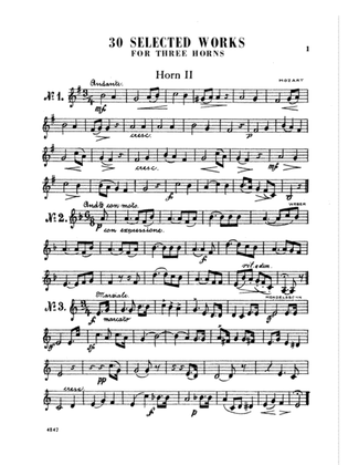Thirty Selected Works for Three Horns (Mozart, Mendelssohn, Kling, etc.): 2nd F Horn