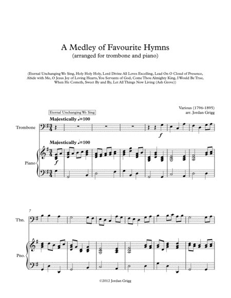 A Medley of Favourite Hymns (trombone and piano) image number null
