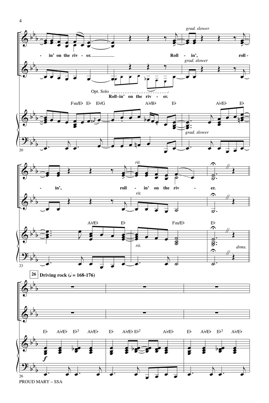 Proud Mary (arr. Kirby Shaw) SSA scores gallery preview page 3