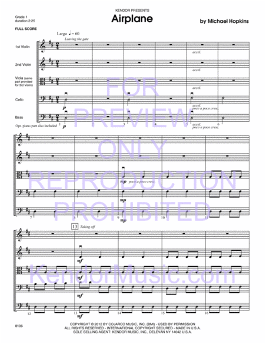 Airplane Airplane String Orchestra scores gallery preview page 2