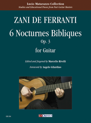 Book cover for 6 Nocturnes Bibliques Op. 3 for Guitar. Foreword by Angelo Gilardino