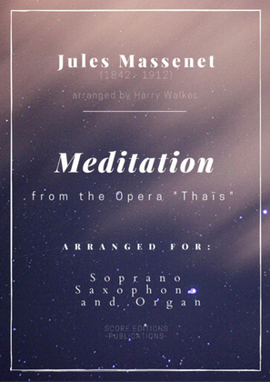 Book cover for Meditation from "Thais" (for Soprano Saxophone and Organ)